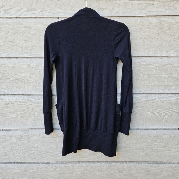 Splendid black open front cardigan with pockets XS - Picture 2 of 6